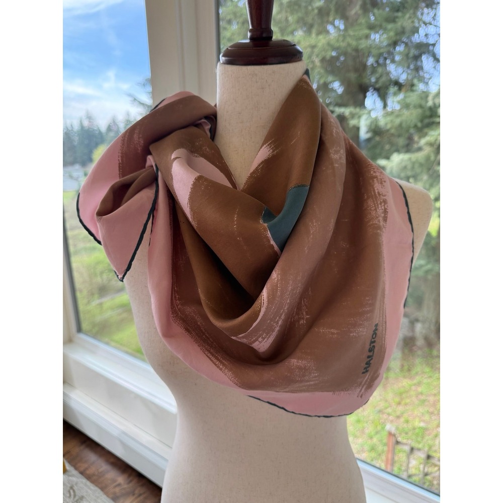 Large vintage  Halston silk scarf